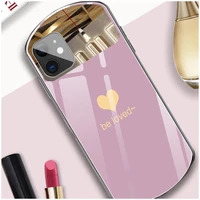 luxury cute oval heart shaped tempered glass phone case for iphone 13 12 11 pro xs max xr x se 8 7 6 plus mirror silicone funda