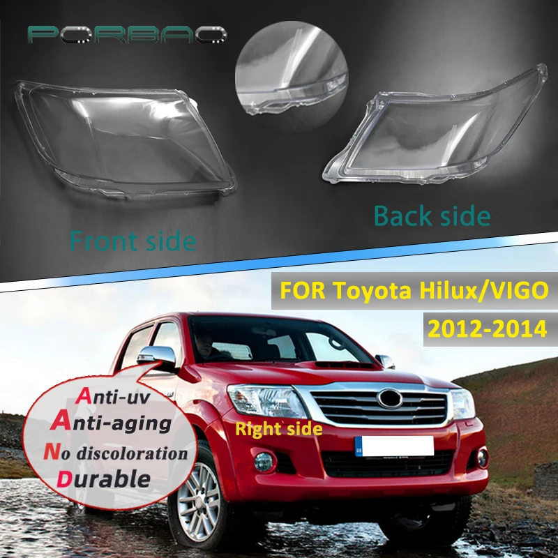 

Автомобильные левые и правые Налобные фары, накладки на линзы для Toyota Hilux 2012 2013 2014, прозрачные Налобные фары, Ремонт Светильник З