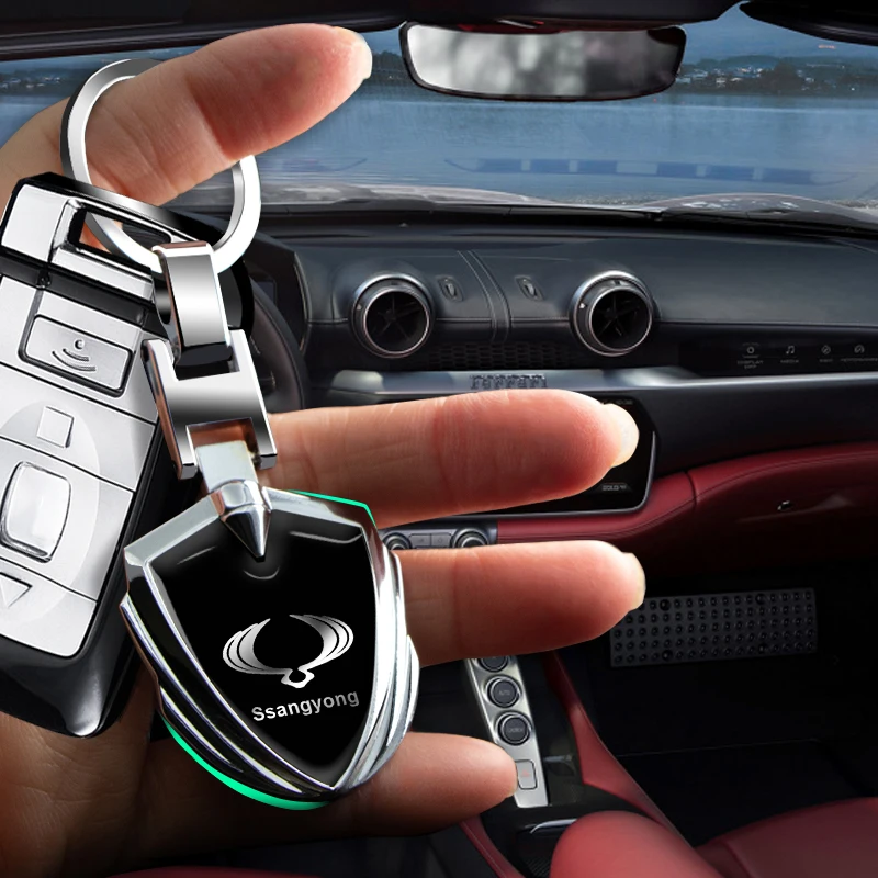

Luxury Auto Metal Keychain Creative Key Ring Metal Auto Pendant Gift Auto Goods For SsangYong Actyon Kyron Korando Rexton Tivoli