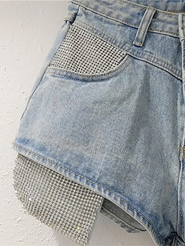 Женские джинсы с завышенной талией DEAT короткие джинсовые брюки широкими