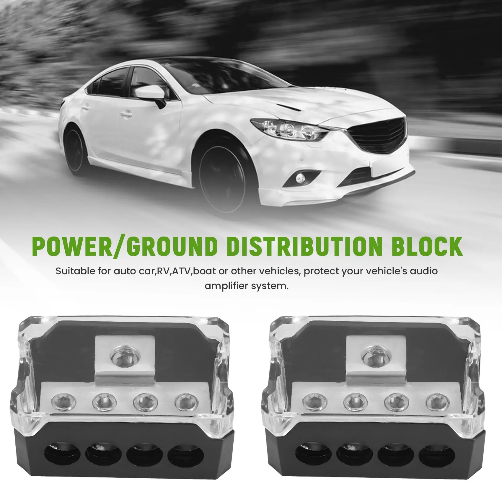 4-ходовой распределительный блок питания Калибр 0/2/4 AWG in 4/8/10 Out автомобильный