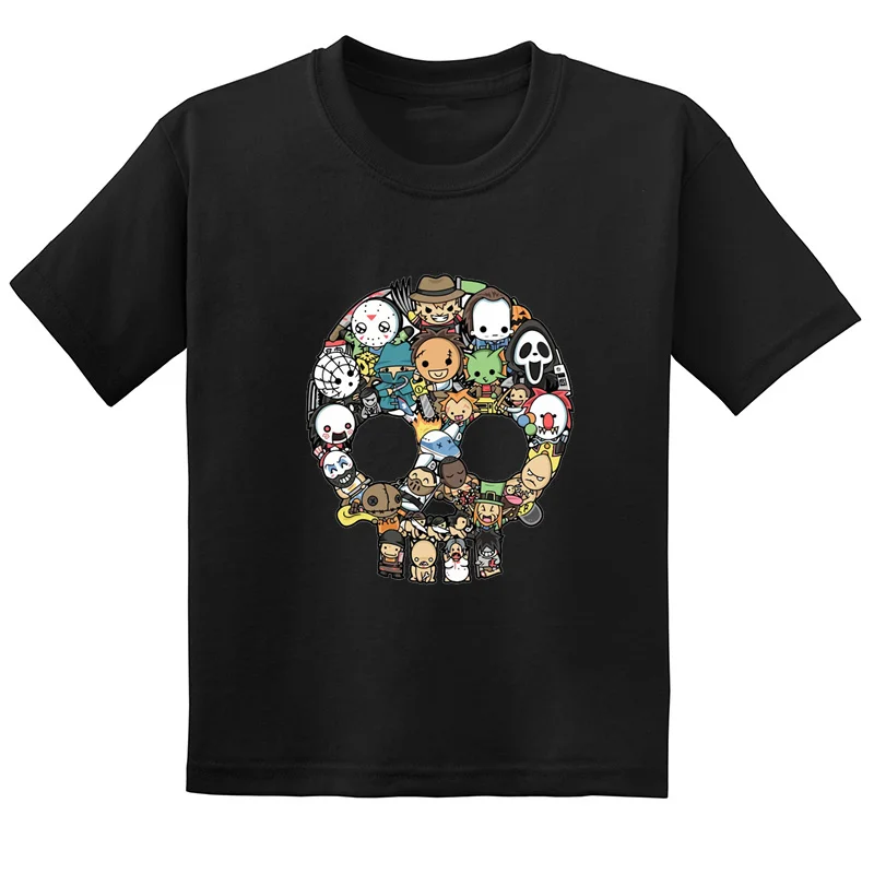 

Horror Skull Cartoon Printed Kids T-Shirt Summer Casual Funny Kids Boy Clothes Baby Girl Short Sleeve T-Shirt