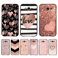 yndfcnb pink gold rose love heart phone case for redmi 8 9 9a for samsung j5 j6 note9 for huawei nova3e mate20lite cover