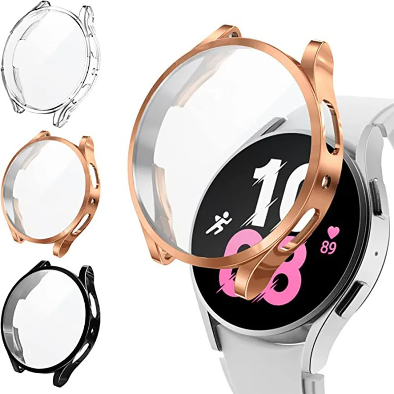 

Case for samsung Galaxy watch 4 classic 46mm/42mm TPU Plated all-around bumper cover Screen protector Galaxy watch 5/4 44mm 40mm