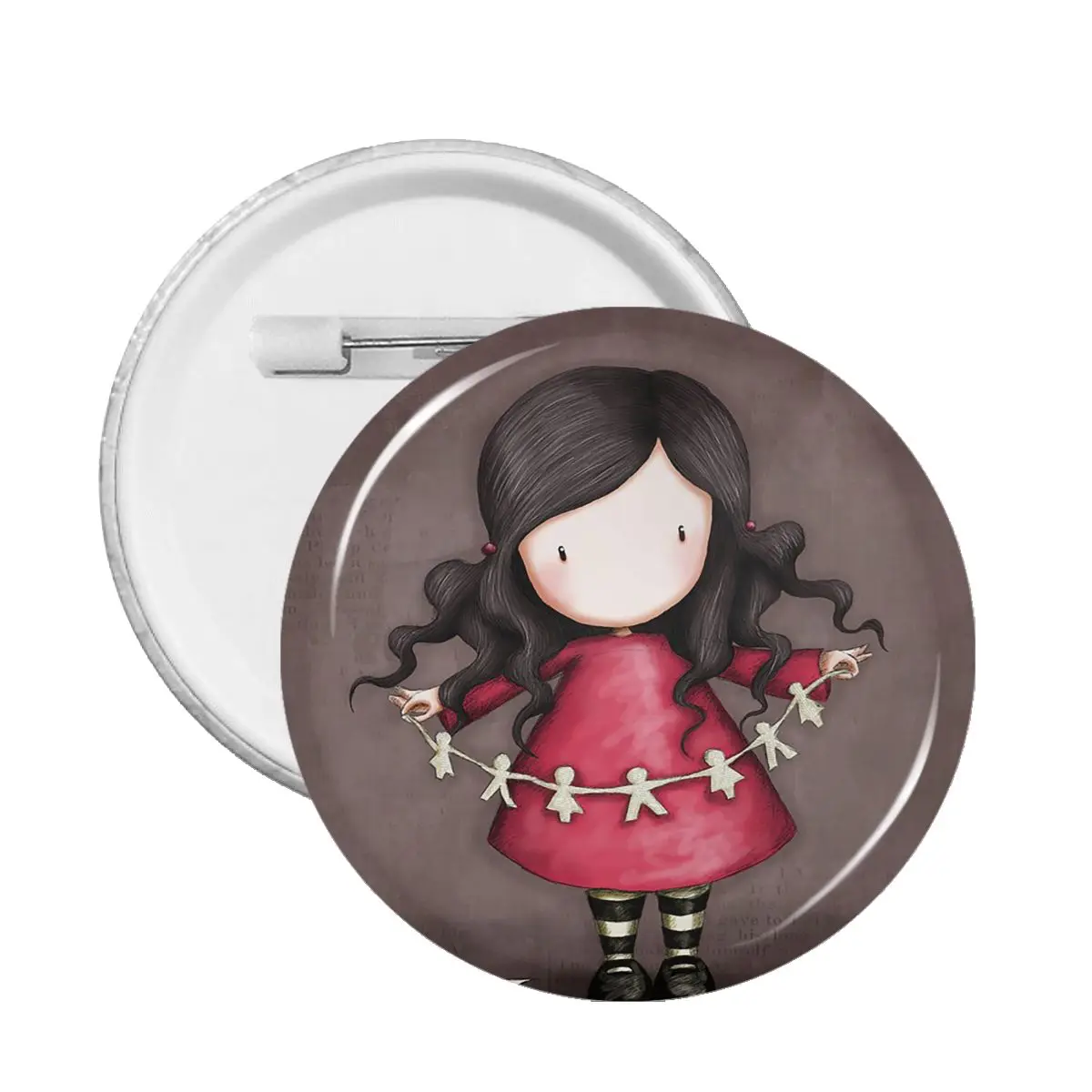 

Santoro Gorjuss Anime Girl Badges Brooches for Hat Novelty Pins PVC Anime Accessories