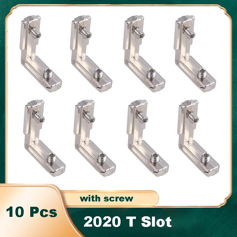 

10Pcs Brackets 90 Degree Interior Corner Connect 2020 T Slot Aluminum Profile Interior Corner Connector Joint Bracket with screw