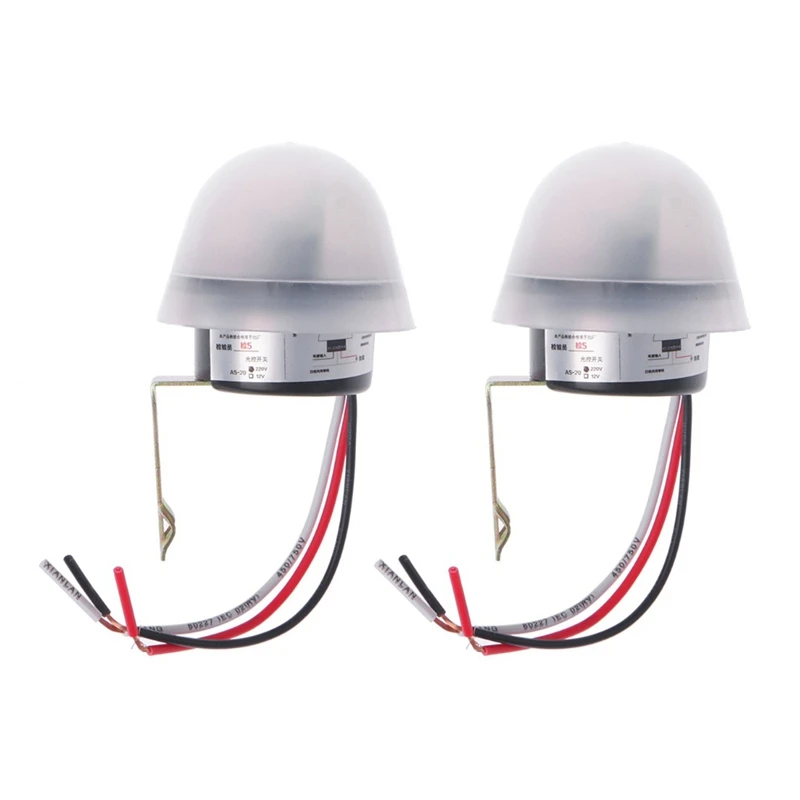 

2X Automatic On Off Photocell Street Light Lamp Switch C AC 220V 50-60Hz 10A Photo Control Photoswitch Sensor Switch