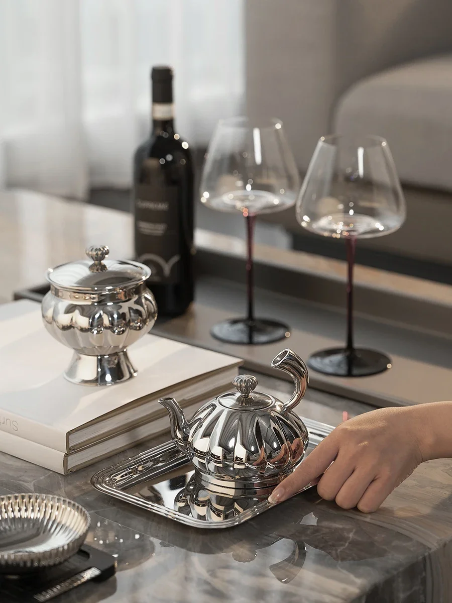 Скандинавский роскошный чайник из нержавеющей стали в стиле ретро сахарница