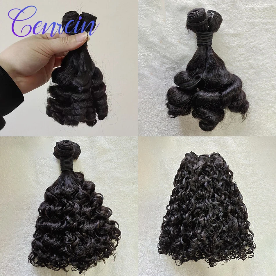 

Genrein Water wave/Bouncy curly/Deep curly/Bouncy loose double drawn hair bundle Vietnamese human virgin hair Weave bundles hair