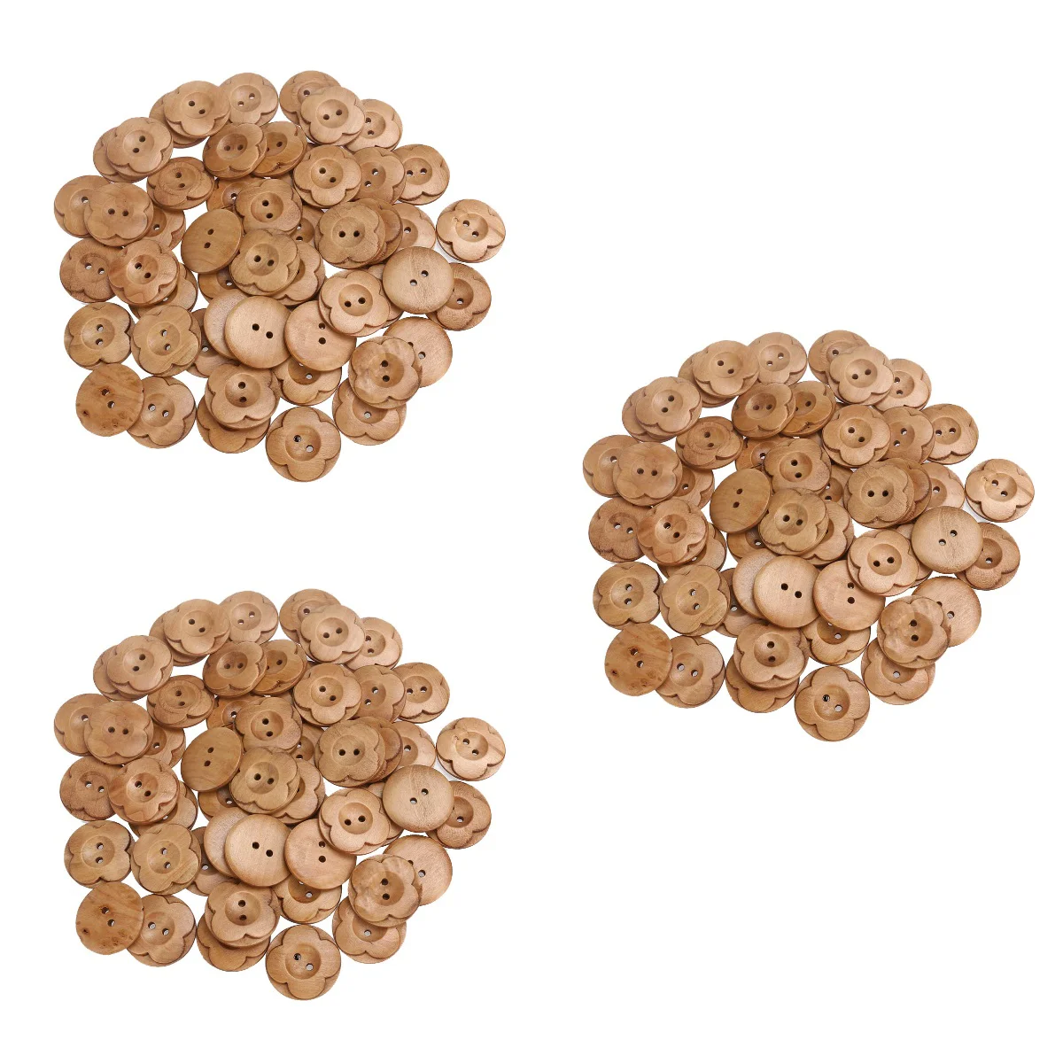

Buttons Wooden Sewingknittingflower Small Wood Craft Kids Vintage Hole Crafts
