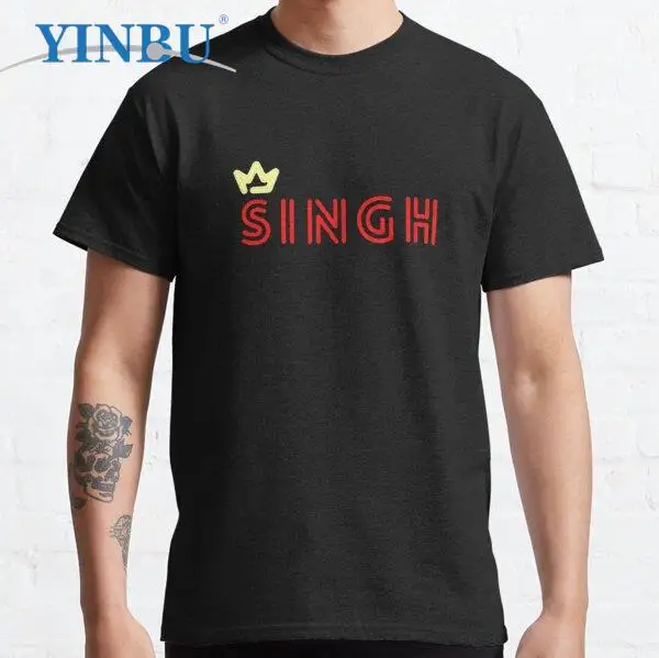 

Singh King Red graphic t shirt men fashion clothing new in 2023 streetwear tees