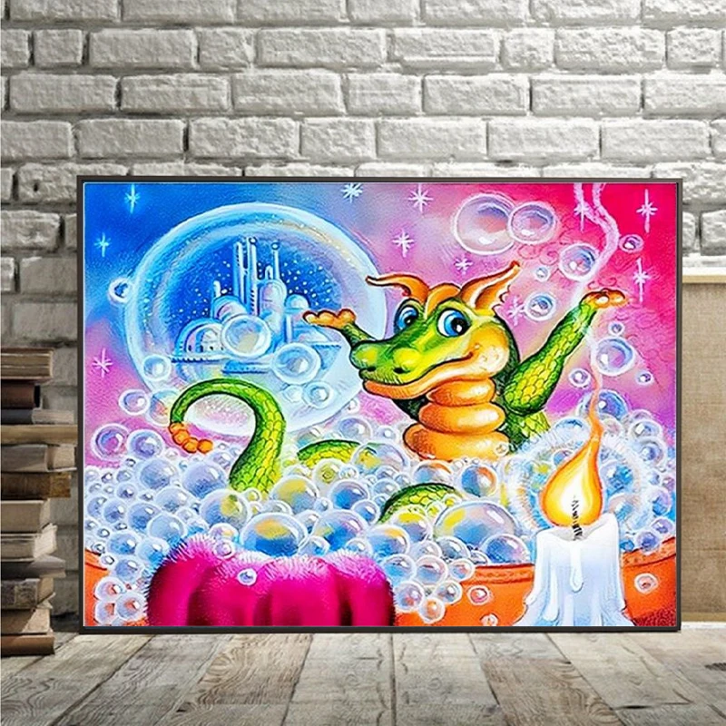 

Diy Diamond Painting Art Cross Stitch Kit Cartoon Dragon Picture Embroidery Kit Crystals Lilo and Stitch Home Decor Gift