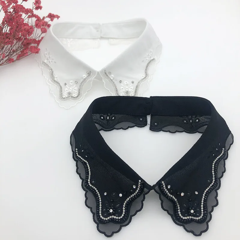 

Linbaiway Women Handmade Beading Lapel Fake Collar Jewelry Girls Detachable Collars Necklace Choker False Collar Accessories