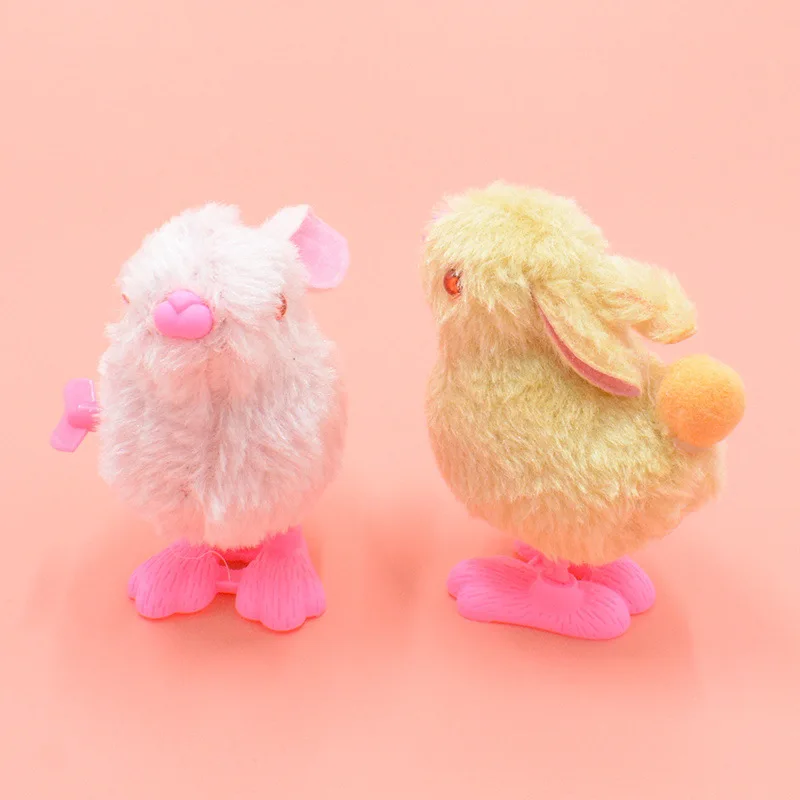 Clockwork Rabbit Animal Plush Stuffed Rabbit Toy Cartoon Animal Jumping Rabbit Children Baby Puzzle Clockwork Toys Kids Gift
