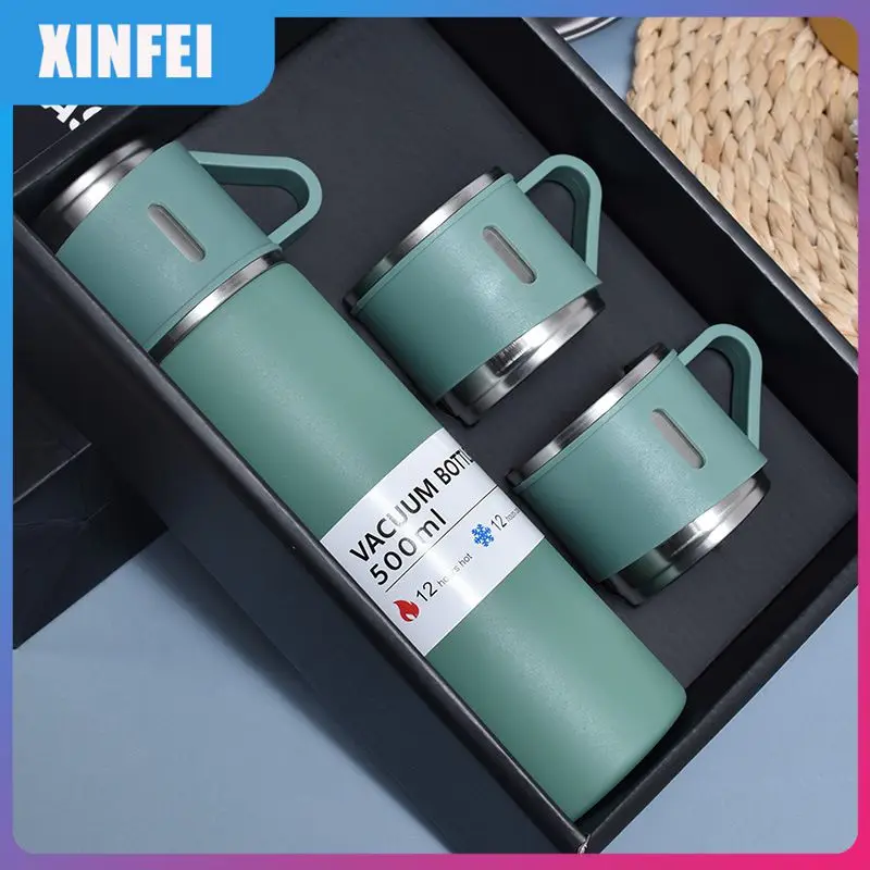 

For Outdoor Biking Camping Office Car Vacuum Insulated Cups With Handle Bpa Free Tumbler Box Bottle 500ml Leak-proof Thermos