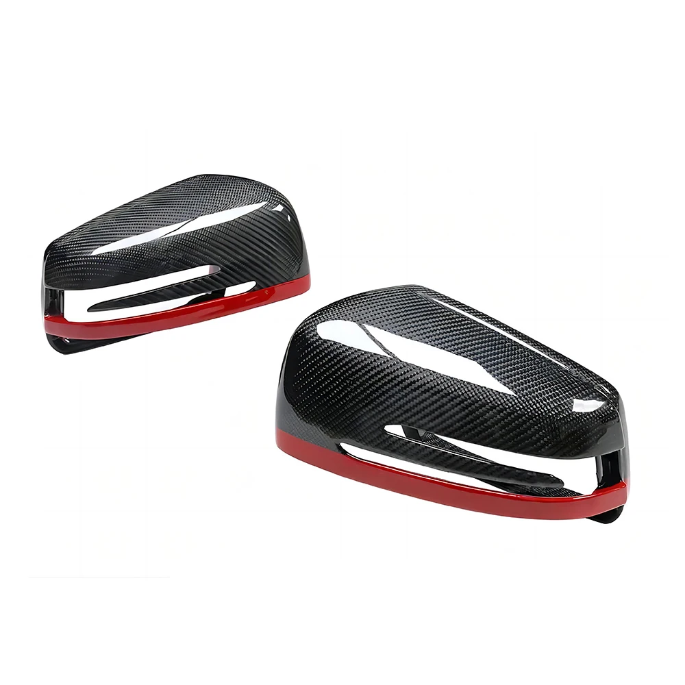 

Replacement Rearview Side Mirror Covers Cap For Mercedes Benz W212 W221 W117 C207 E S CLA Class Red Dry Carbon Fiber Shell