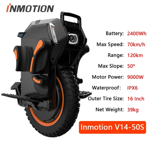 Одноколесный электрический одноколесный велосипед INMOTION Adventure V14, скорость 70 км/ч, 134 в, 9000 Вт/ч, 50S, двигатель аккумулятора C40 Вт