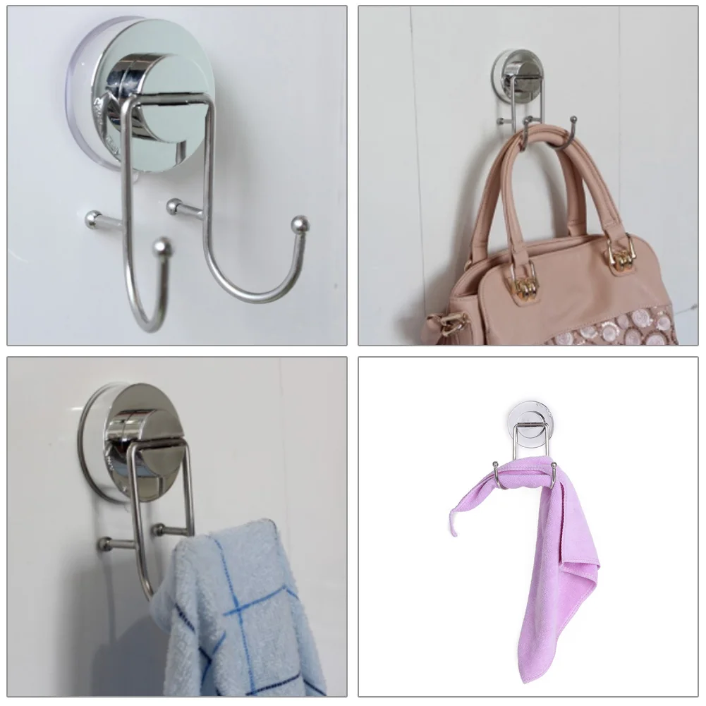 

1 Pc Vacuum Suction Cup Door Wall Coat Rack Towel Clothes Storage Hanging Hooks Holder Bathroom Accessories for Kitchen