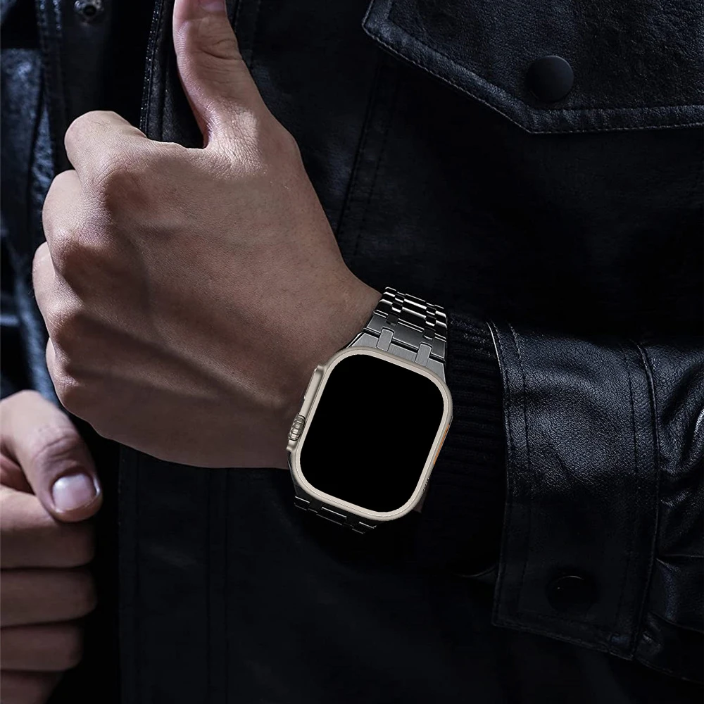 Ремешок из нержавеющей стали для apple watch ultra 49 мм 45 мм 44 мм 41 мм 40 мм, роскошный браслет для iwatch ultra SE 8 7 6 5 4 3 42 мм (art.: 3920c0cb031df) - 3920c0cb031df
