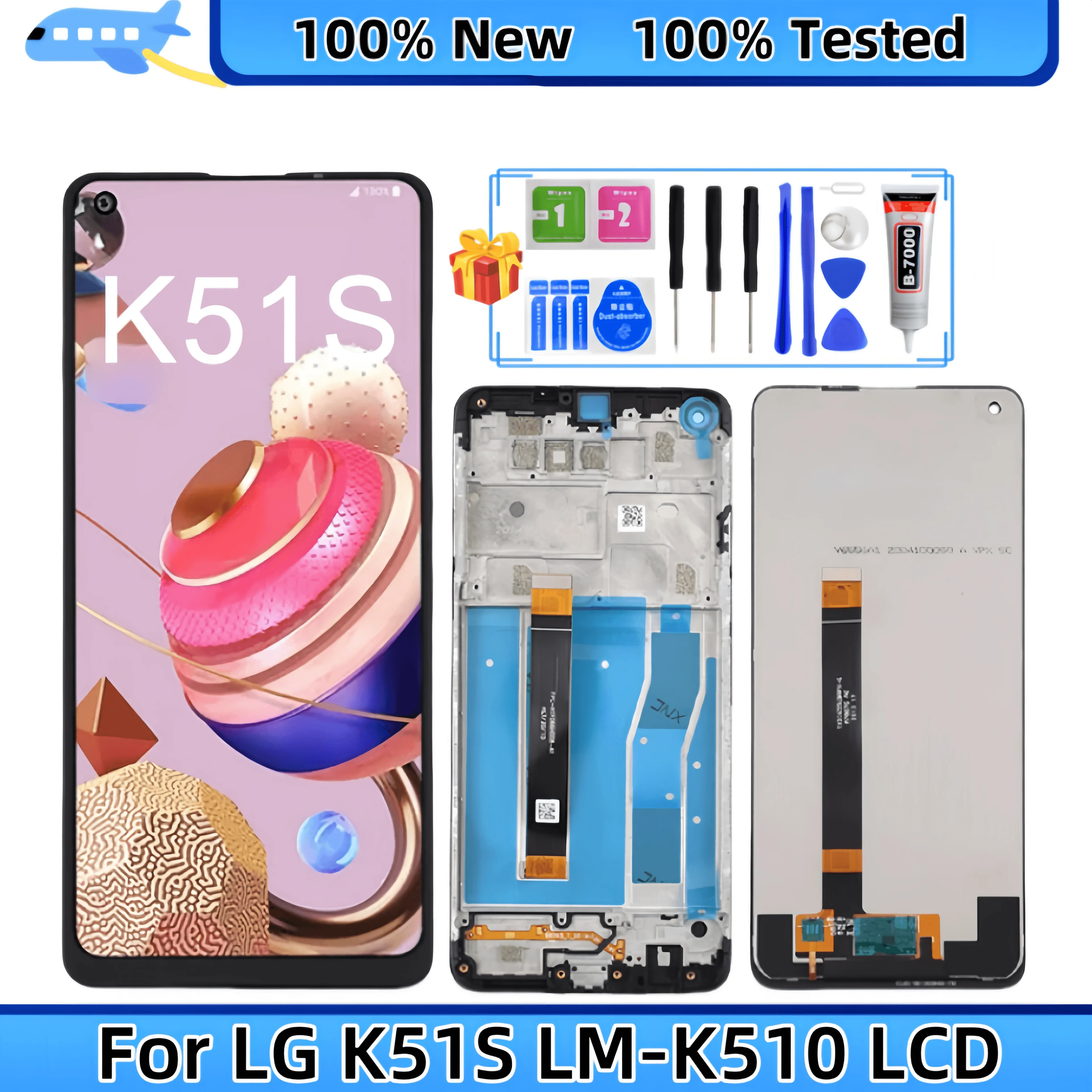 Для LG K51S 2020 LMK510 LMK510EMW LM-K510EMW ЖК-дисплей кодирующий преобразователь сенсорного