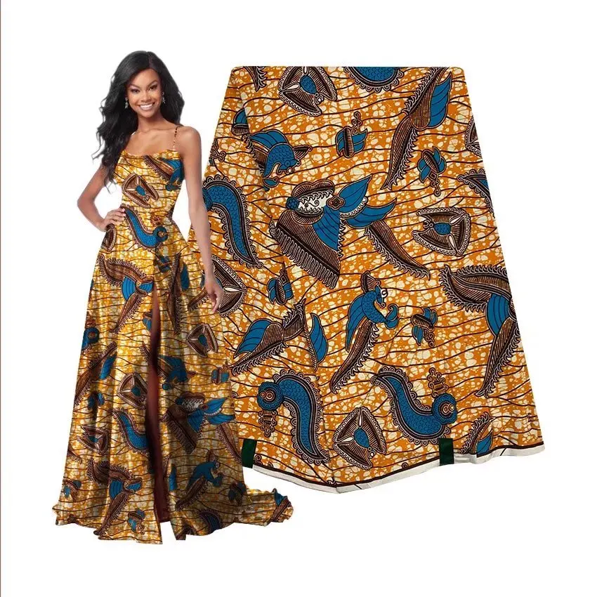 

6Yards African Fabric Ankara Fabric Wax Nederlands Print Fabric High Quality African 100% Cotton Soft Africanreal Wax For Dresse