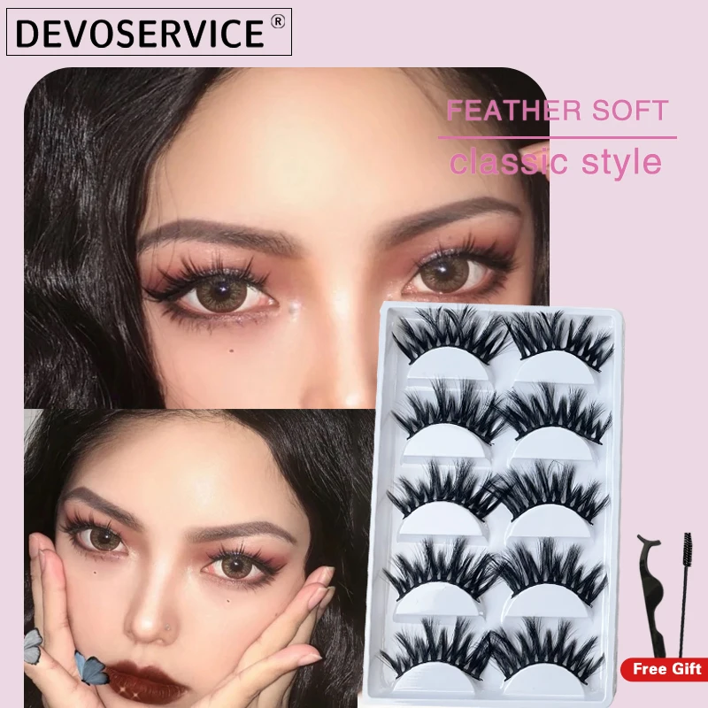 

DEVOSERVICE Lashes 3/5/6/10Pairs Natural 3D Faux Mink Eyelashes Thick Dramatic False Eyelash Makeup Eye Lash Extension Pestañas