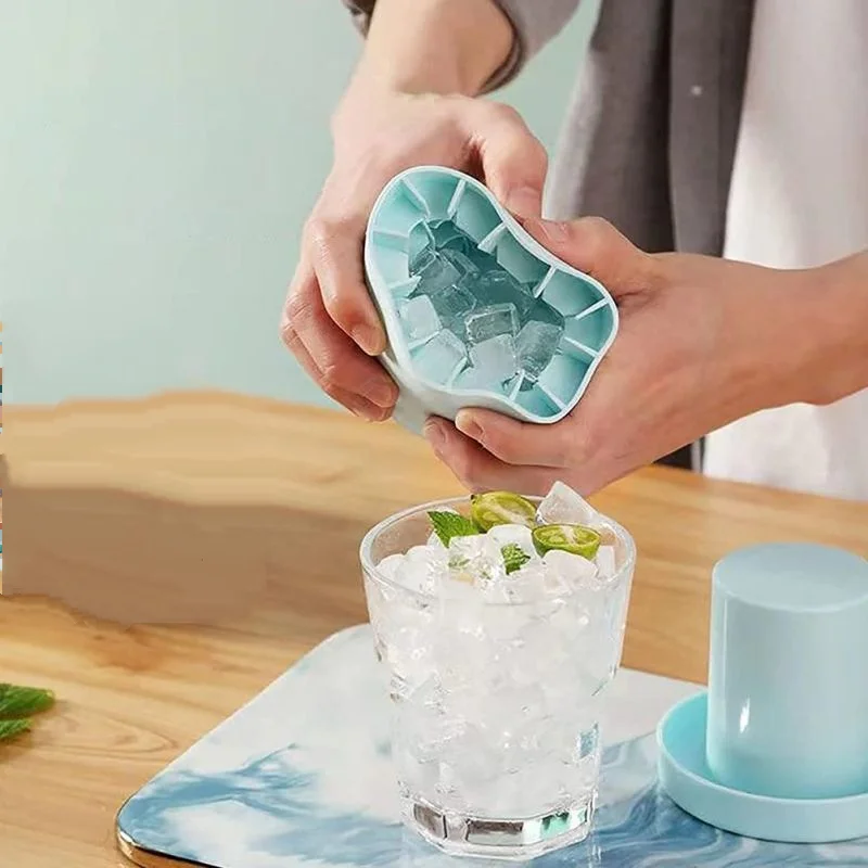 

Silicone Mold Ice Cube Tray Maker Portable Bucket Wine Cooler Beer Cabinet Space Saving Kitchen Tools Drinking Whiskey Freeze