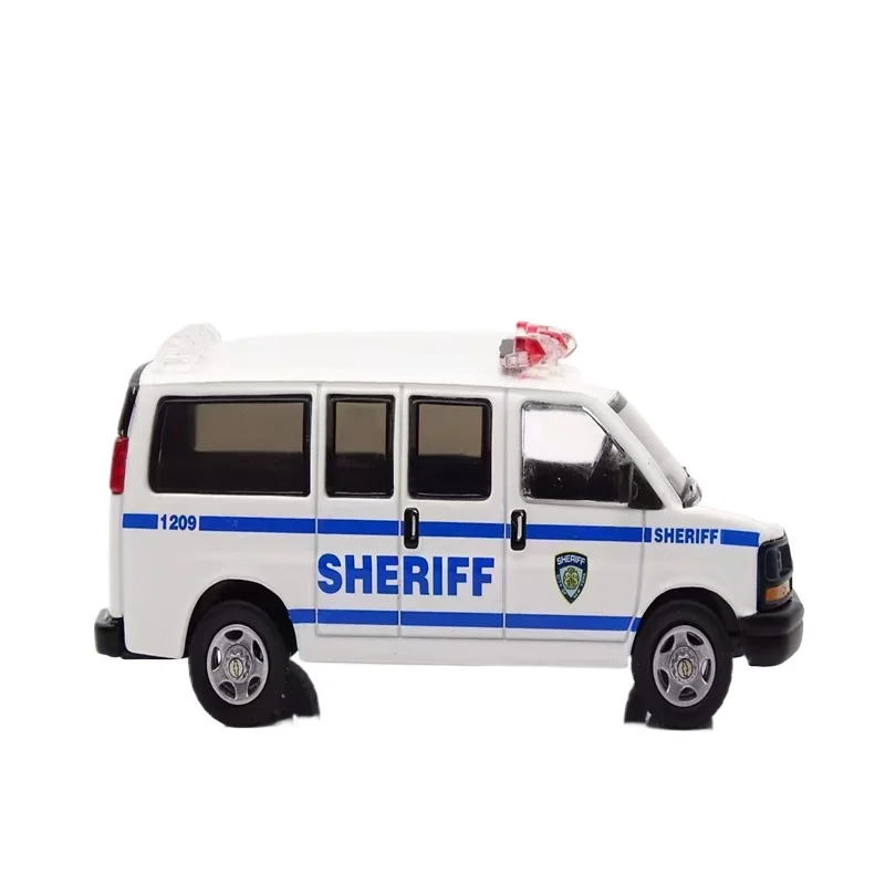 Модель автомобиля из сплава Jiaxin 596 1/64 для Chevrolet van Нью-Йорк полицейский автомобиль