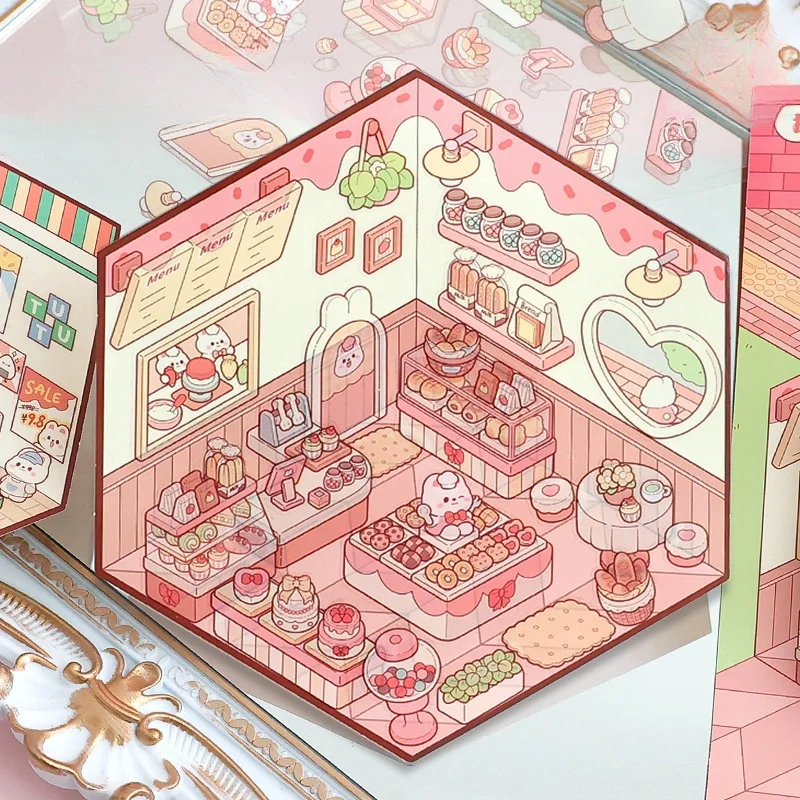 Мультяшная миниатюрная сцена 3D наклейки для ландшафтного дизайна сделай сам в