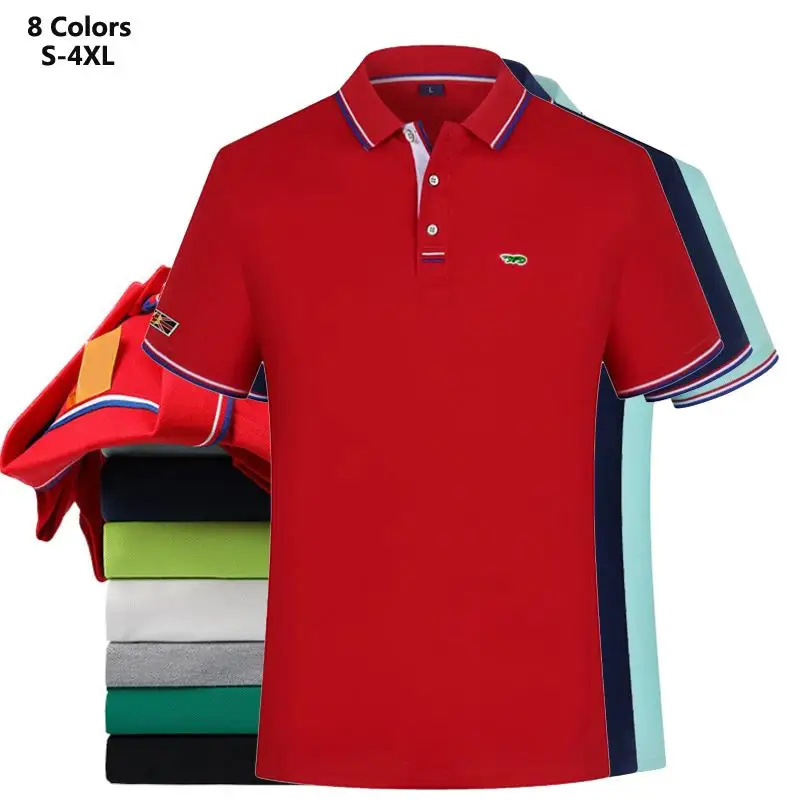 Высококачественные летние мужские рубашки-поло нового дизайна повседневные с