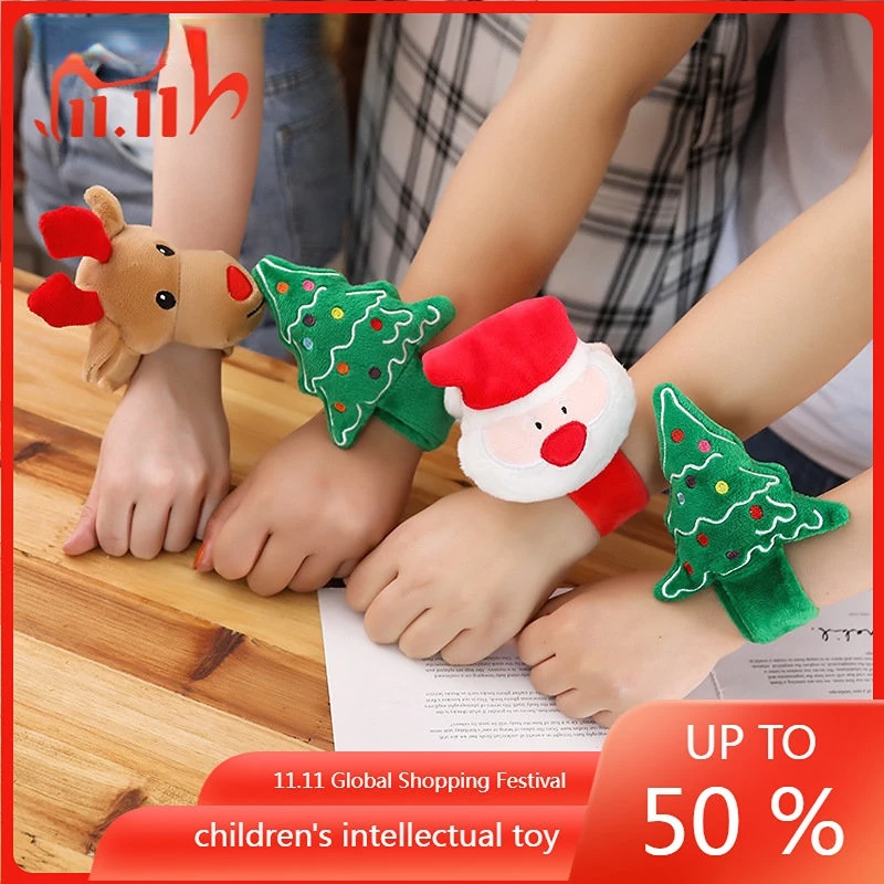 

Children's Holiday Gift Christmas Decoration Cute Cartoon Bracelet Christmas Plush Toy Doll Christmas Tree Santa Claus Elk Doll