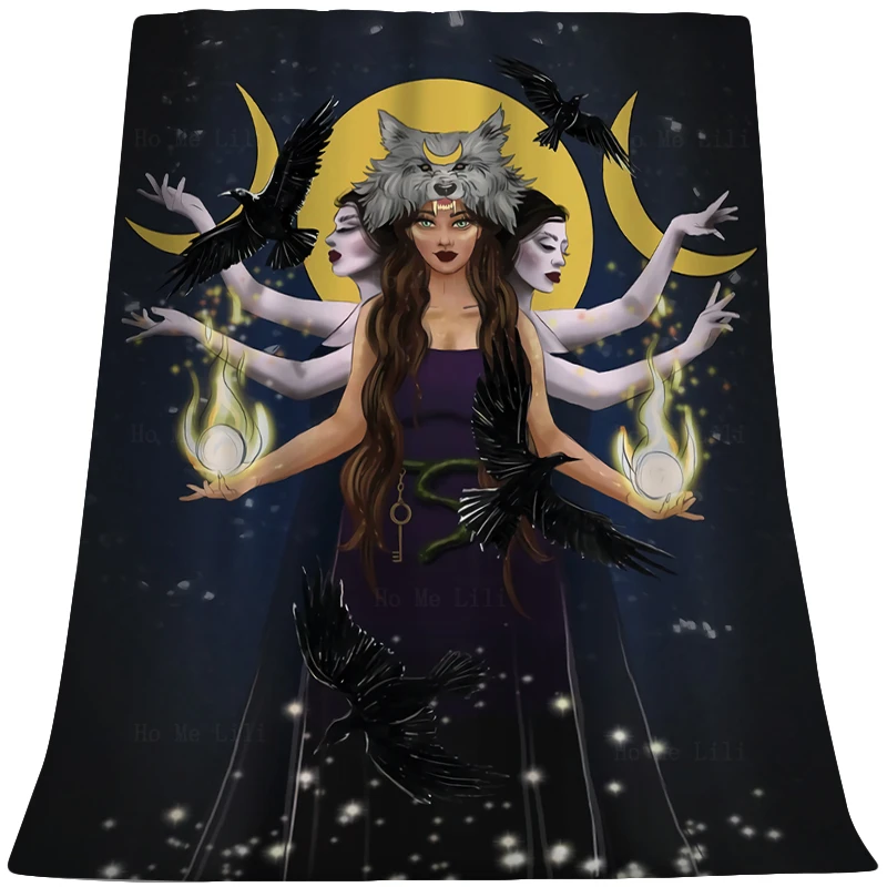

Goddess Witchcraft And Magick Witch Hekate Brunette With Smoke Women Flannel Blanket By Ho Me Lili Fit For All Seasons Use