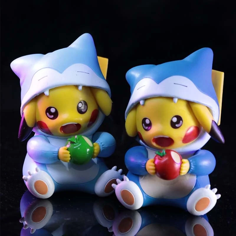 

2 Style Pokemon Anime Figure Pocket Monsters Children Cute Kawaii Snorlax Pajamas Genuine Kid Model Pikachu Toys New Year Gift