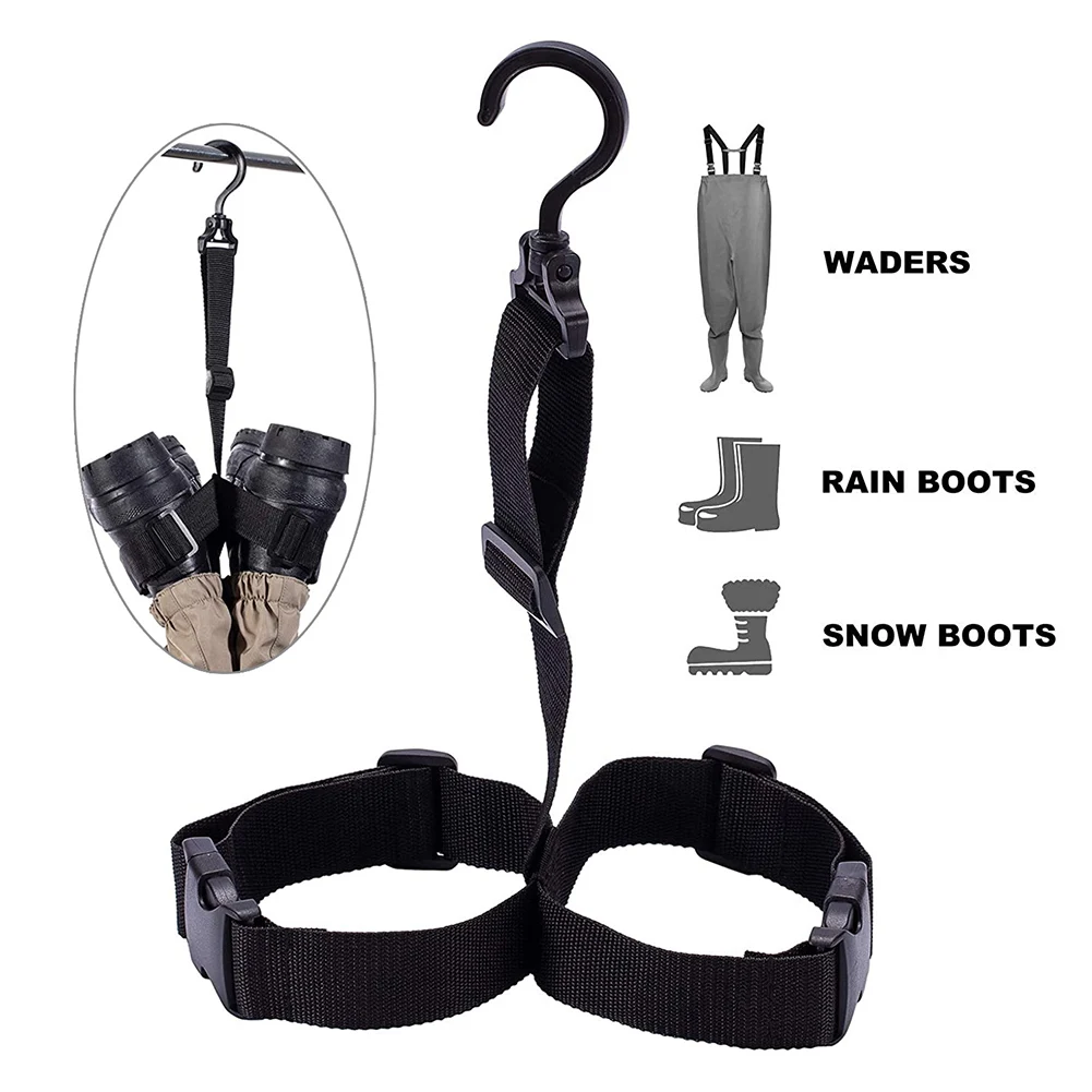 

Fishing Wader Boots Hanger Rain Shoes Hanger Strap Belt Drying Rack Storage Winter Fishing Accessories Adjustable Strap