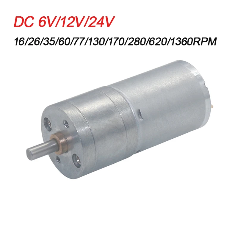 

Фотомотор с редуктором, двигатель постоянного тока 6 В, 12 В, 24 В, электродвигатель с высоким крутящим моментом 16/26/35/60/77/130/170/280/620/1360 об/мин