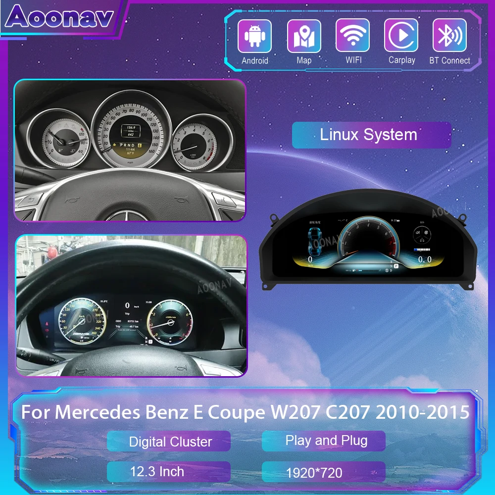 

Автомобильный цифровой кластер с ЖК-дисплеем для Mercedes Benz E Coupe W207 C207 2010-2015 панель приборной панели спидометра кабины мультимедиа