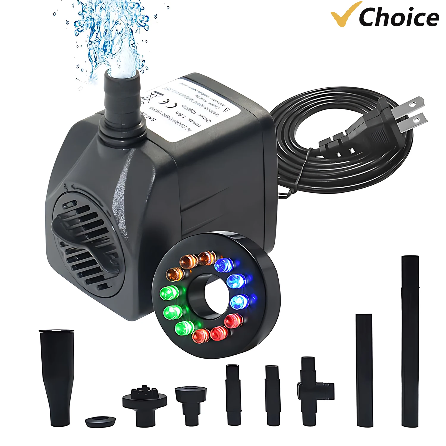 Многофункциональный электрический фонтанный насос с всасывающим основанием для