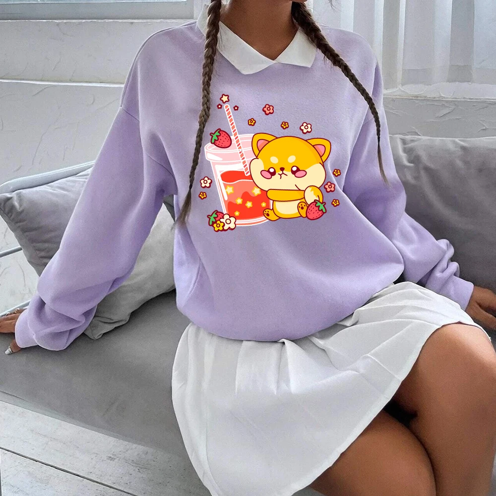 

Kawaii женские худи воротник пуловер с длинным рукавом со шнурком детали легкие свитшоты пуловер Топы