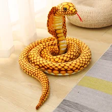 80-240cm Realistic Cobra Figure Lifelike Python Pit Viper Plush Toy Soft Stuffed Animal Snake Decor Birthday Gifts for Children