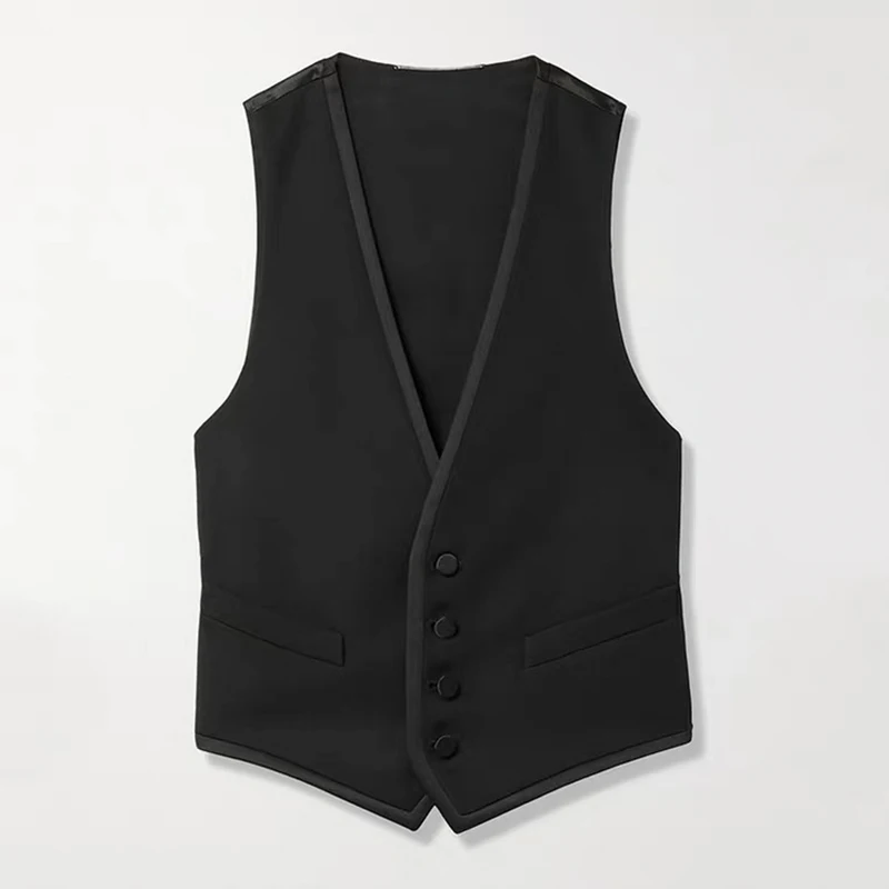 

Ladies Vest Classic Workwear Solid Color Casual Slim Summer Fashion Girls Sleeveless Jacket Tops سترات بدون أكمام