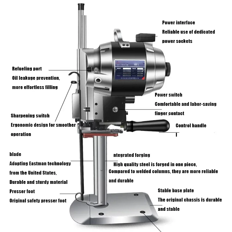 Вертикальный прямой нож электрический станок для резки ткани электрические