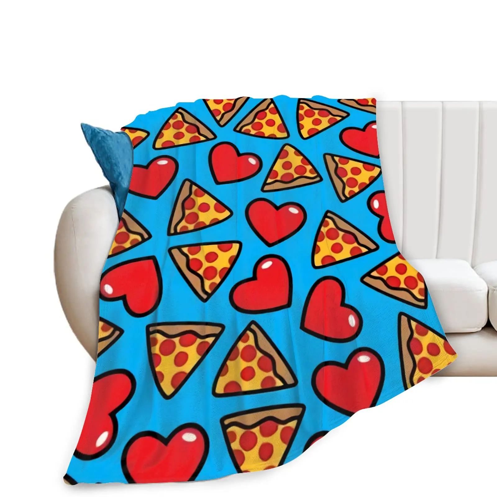 

Pizza Blanket Throw Sausage Blanket for Kids Teen Boys Girls Fast Food Themed King Queen Full Size Super Soft Warm Pizza Flannel