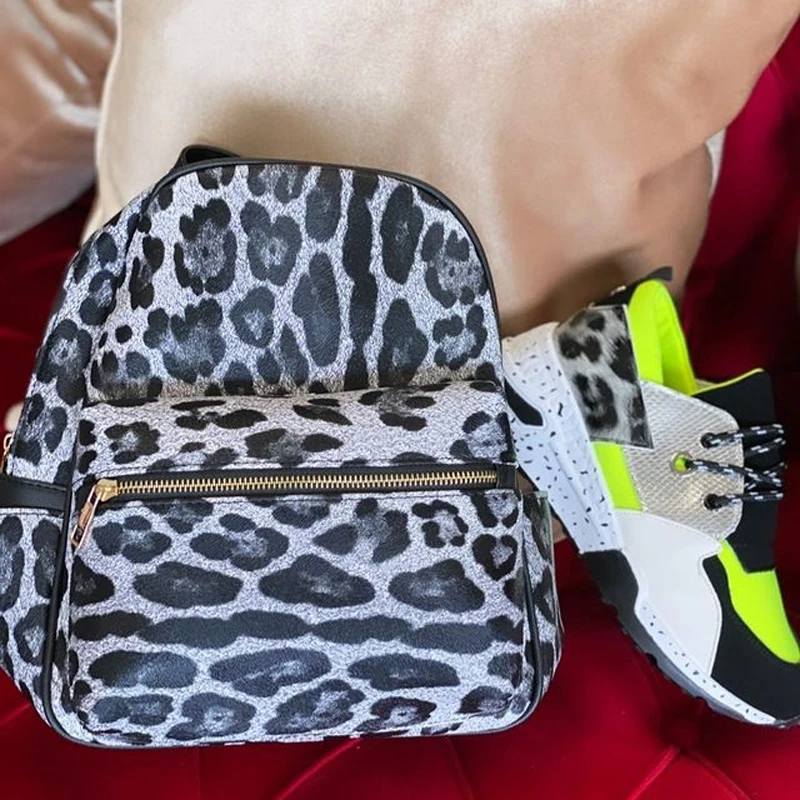 

2021 New Woman Bag Animal Print Backpack Fashion One Shoulder Messenger Bag High Quality High Capacity