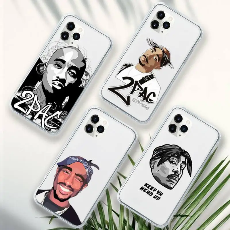 

tupac singer Phone Case Transparent soft For iphone 12 11 13 7 8 6 s plus x xs xr pro max mini