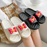 summer women man slippers home indoor eva slides seaside beach bathe non slip female shoes bow knot soft thick sole slippers