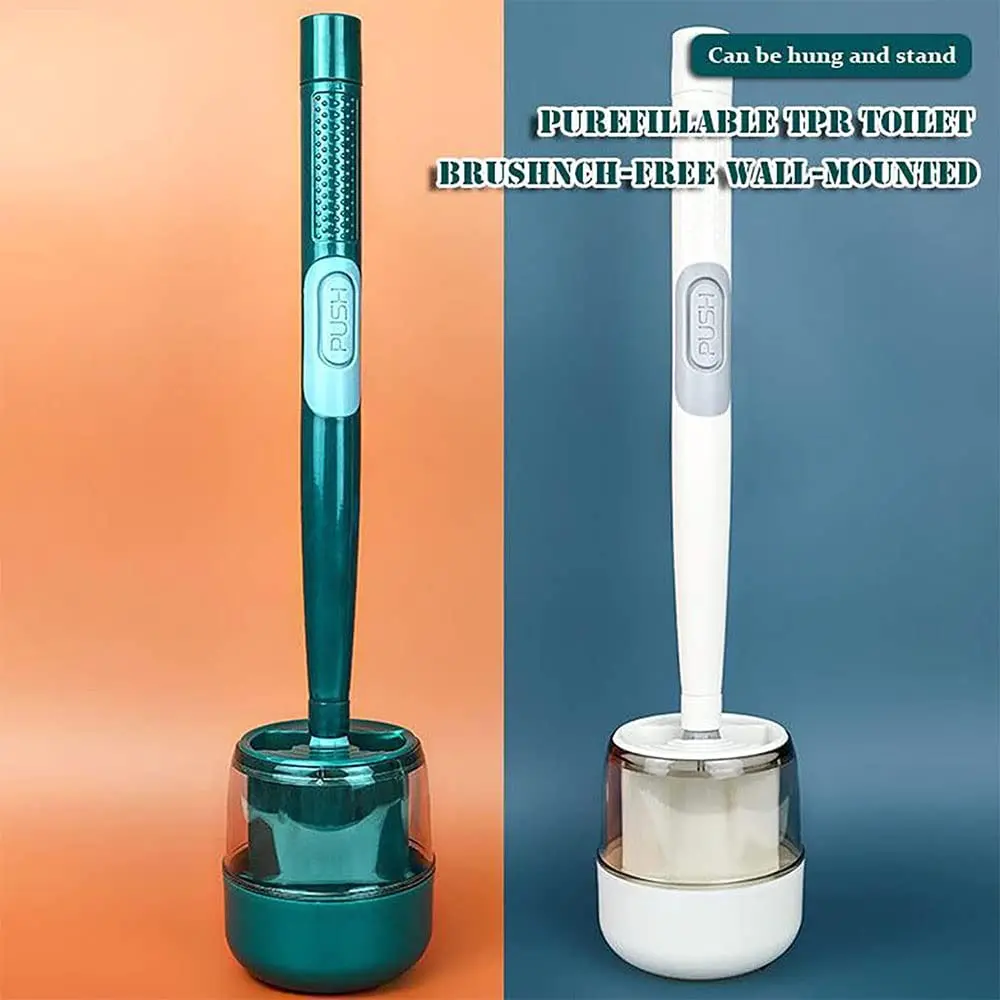 

Soap Dispensing Toilet Brush with Holder Silicone Long Handled Cleaning Brush Wc Toilet Brushes Bathroom Accessories