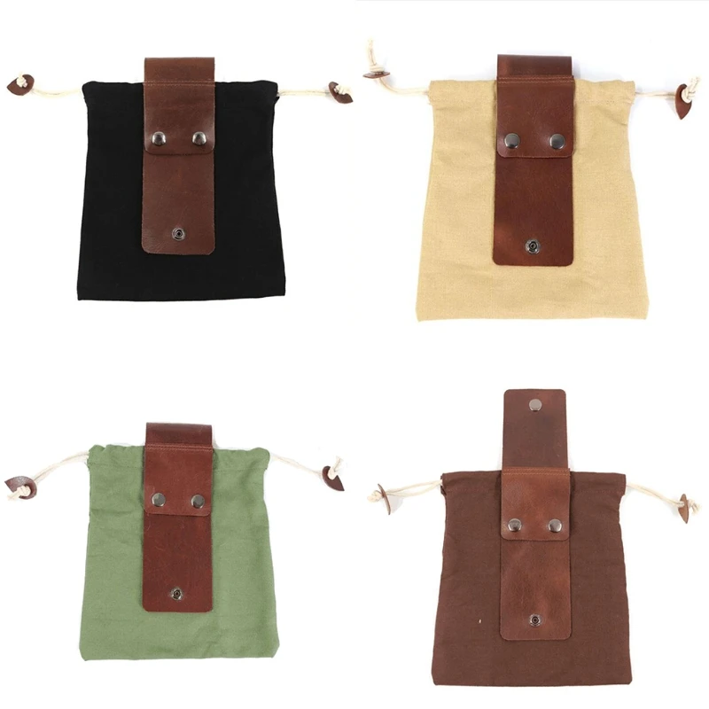 

Canvas Garden Jungle Fruit Picking Bag Portable Collapsible Bag Leather Tool