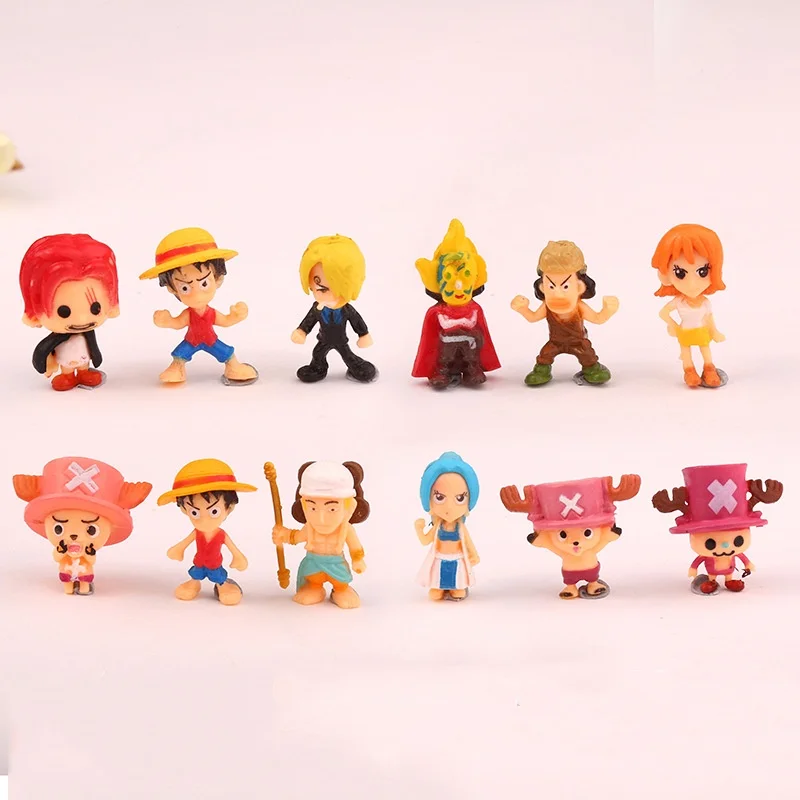 Фото 6-12 шт./компл. One Piece Monkey D. Luffy Nami Usopp Sanji Chopper Roronoa Zoro ПВХ Фигурки Модель Куклы Игрушки Рождественские Подарки №2