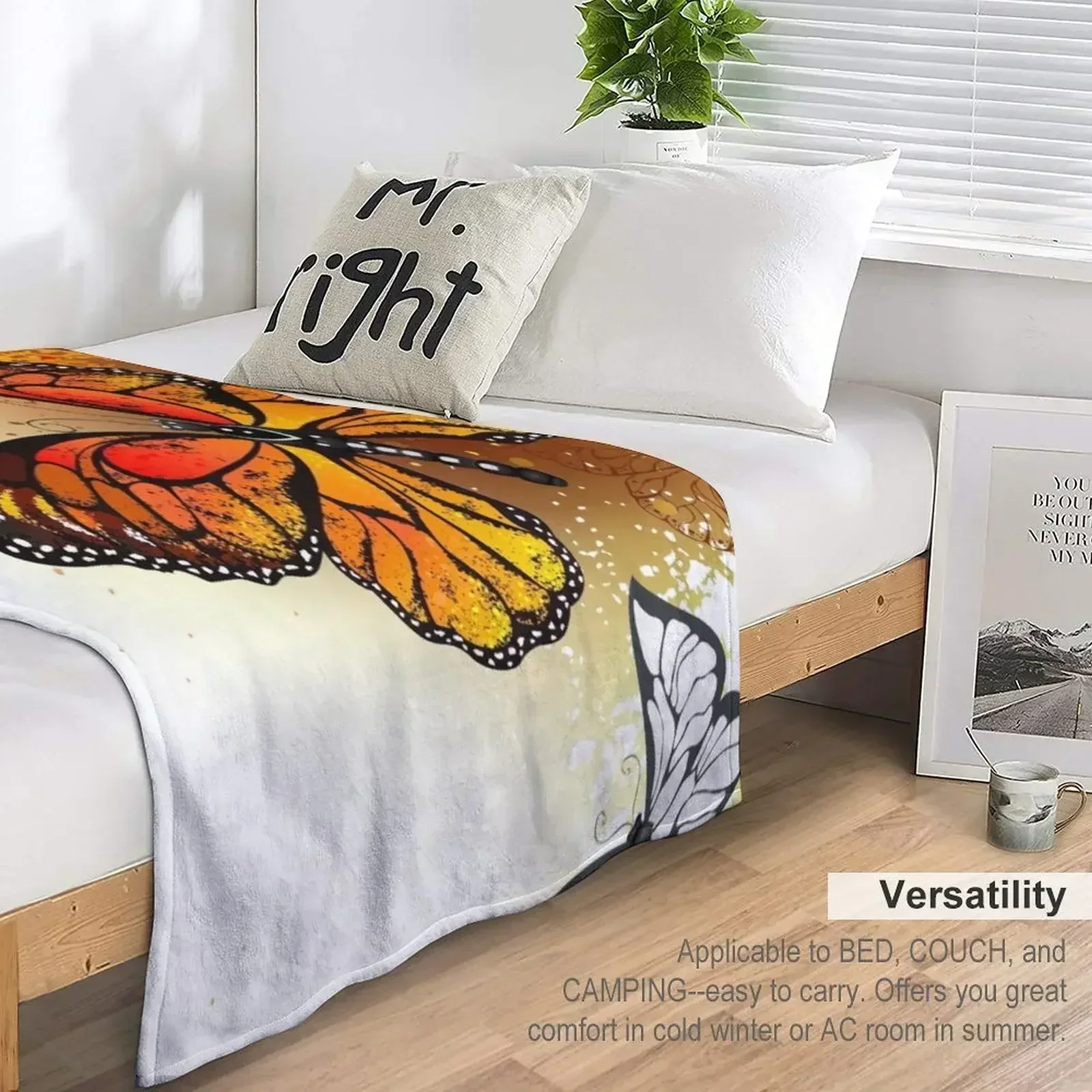 Одеяло Summer Butterflies Monarchs (Оранжевая Бабочка) Летние одеяла для кровати