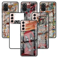 glass case for samsung galaxy s21 ultra s20 fe s22 s10 s9 plus cell phone funda cases s8 note 20 10 cover marvel banner deadpool